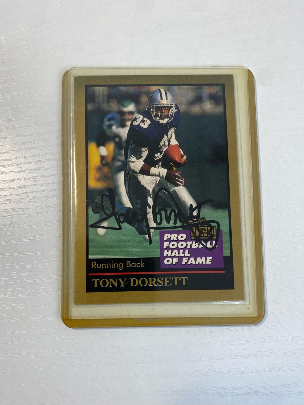 1995 Enor TONY DORSETT Dallas Cowboys Hall of Fame Update Card (Autographed)